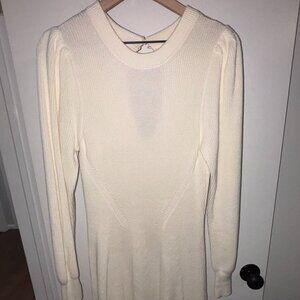 Abercrombie & Fitch Long Sleeve Sweater Dress Keyhole Back Fit and Flare, Size L